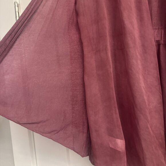 Gigi Moda Silk Open Cardigan Sz S Burgundy Italy Fairy Artsy Lagenlook Sheer - Picture 3 of 14